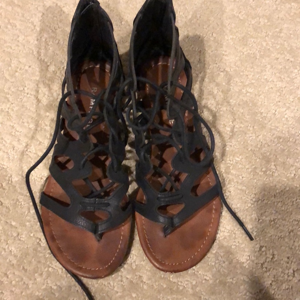 Black rampage sandals worn once